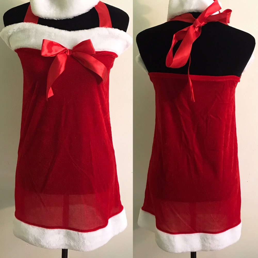 Christmas Lingerie Party Dress With Hat