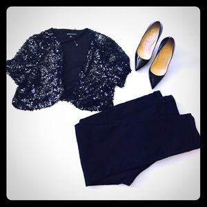 NWOT black sequin bolero