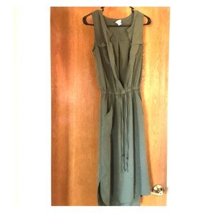 Fall green dress - knee length