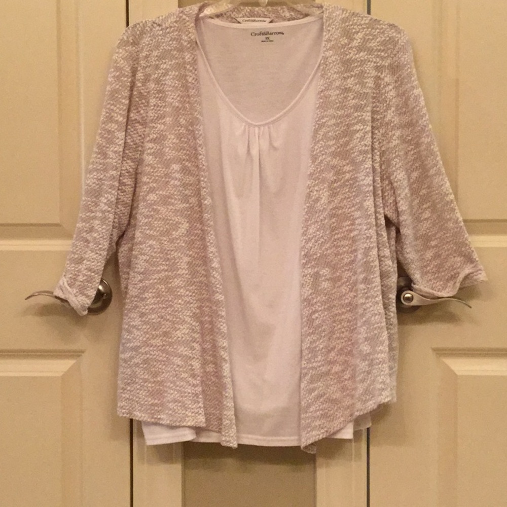 Croft & Barrow 3/4 Length Sleeve One Piece Top
