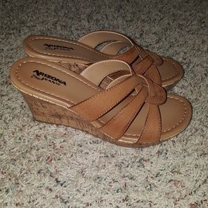 Arizona Caralin Tan/Brown Wedge Shoes