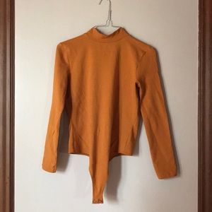 American Apparel Mock Neck Cutout Bodysuit