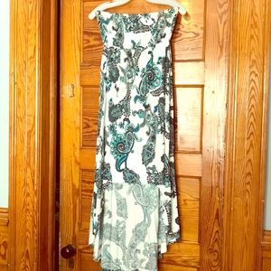 Paisley short-in-front long maxi.