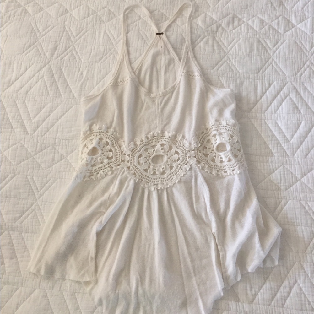 Free People white lace tank
