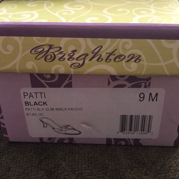 Brighton Patti Black Leather & Patent Slim Heels - Picture 5 of 5