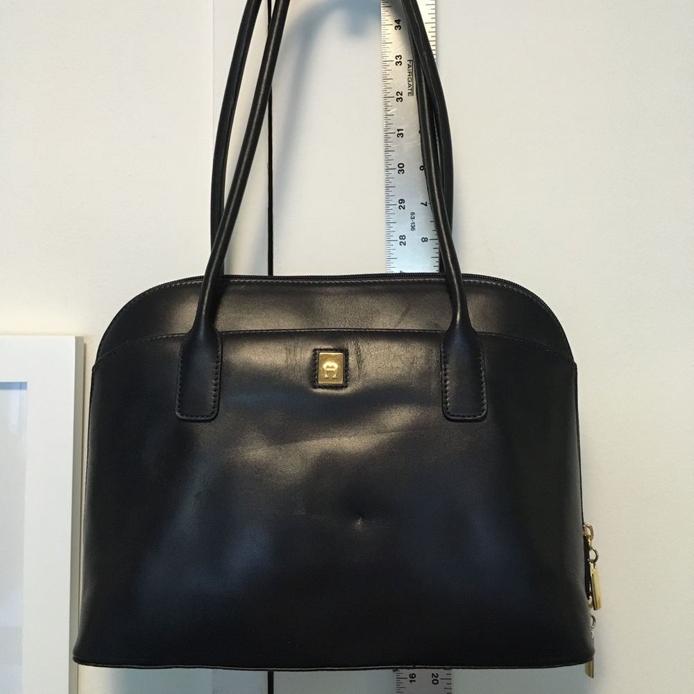 Genuine Navy Leather shoulder bag