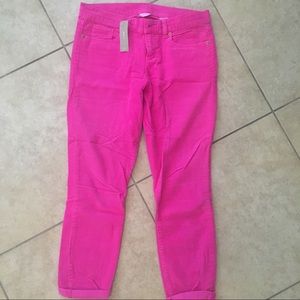 J. Crew hot pink corduroy velvet denim