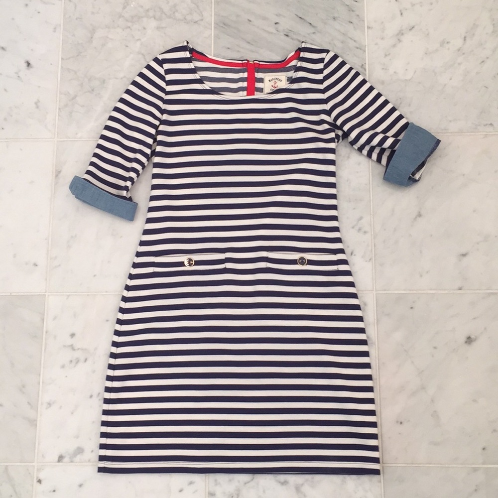 Adorable blue and white striped dress!