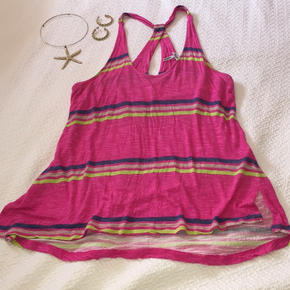 Splendid pink striped tank top
