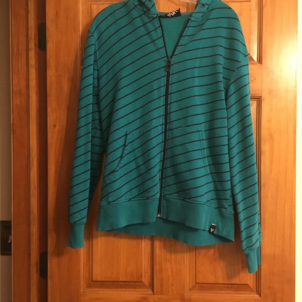 Vurt Turquoise Striped Zip-Up