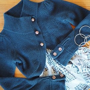 Anthropologie High Neck Cropped Sweater Cardigan