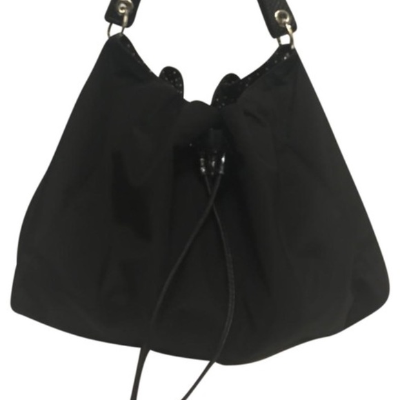 Kate spade snakeskin and nylon hobo handbag