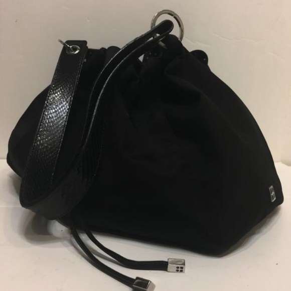 Kate spade snakeskin and nylon hobo handbag