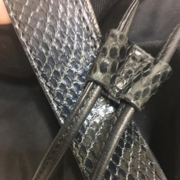 Kate spade snakeskin and nylon hobo handbag