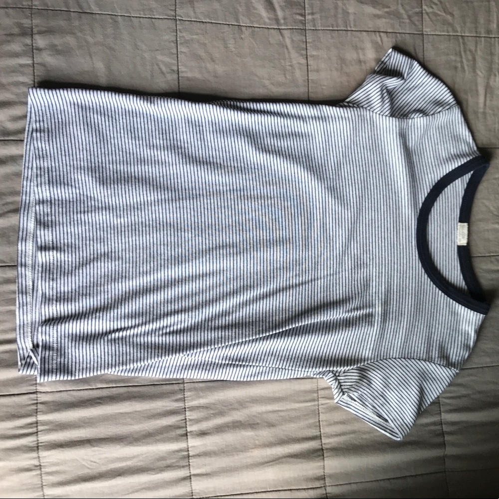 Brandy Melville Navy Blue striped t-shirt