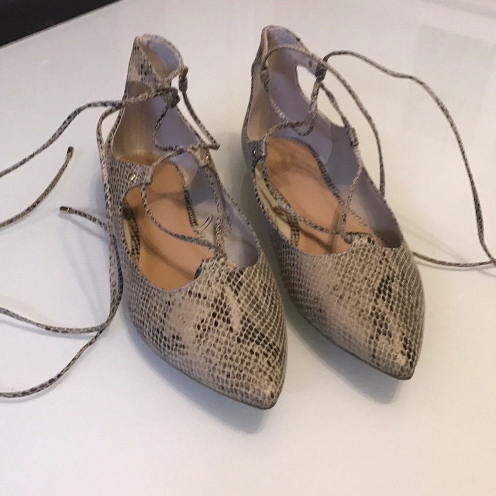 Lace up ballet flats