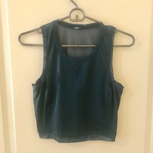 NEW Lululemon mesh back crop top in dark blue