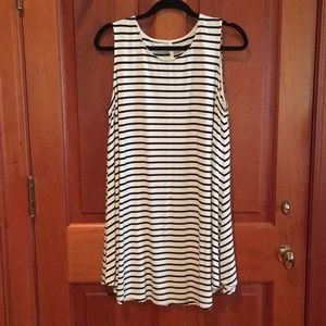 Black and white striped dress