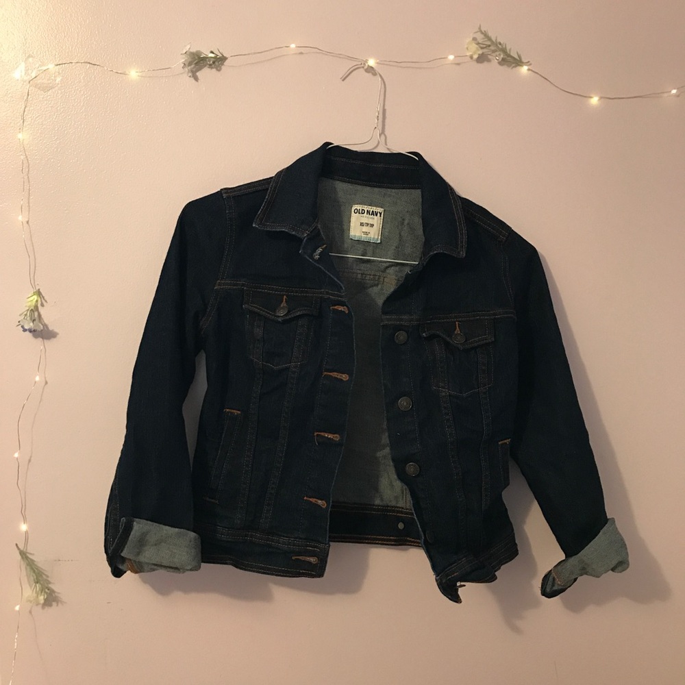 old navy dark wash denim jacket
