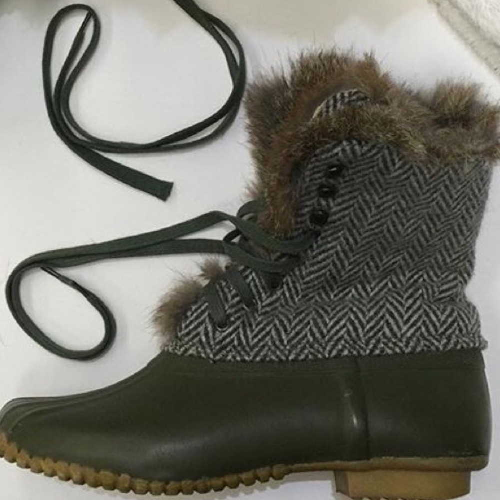 J crew herringbone boots