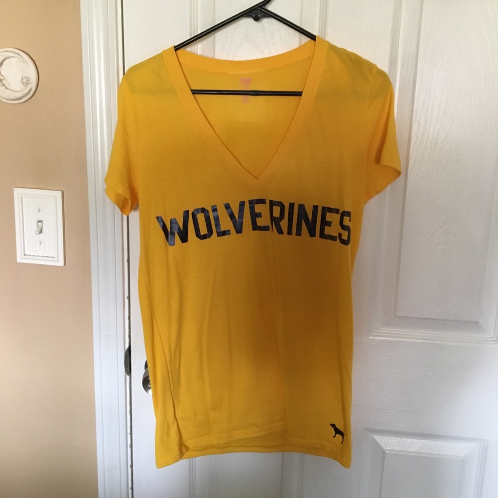 VS Pink Wolverines Vneck Tee