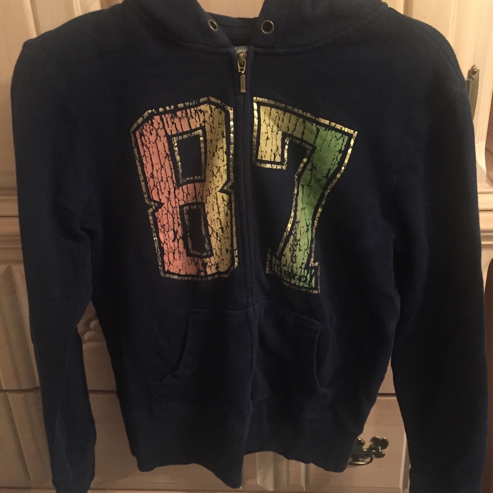 Blue Aeropostale Zip Up Hoodie Colorful 87