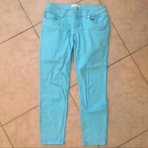 Tiffany Blue cropped denim
