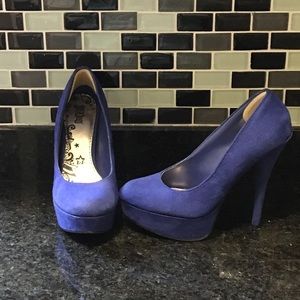 Gorgeous blue suede shoes