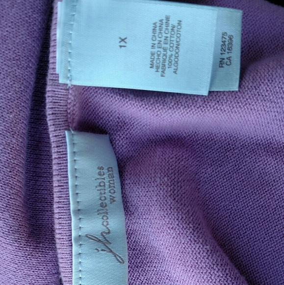 Jh collectables Purple Ltwt Scoop Neck 1X Sweater - Picture 3 of 8