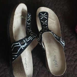 Little sequin wedge flip flops