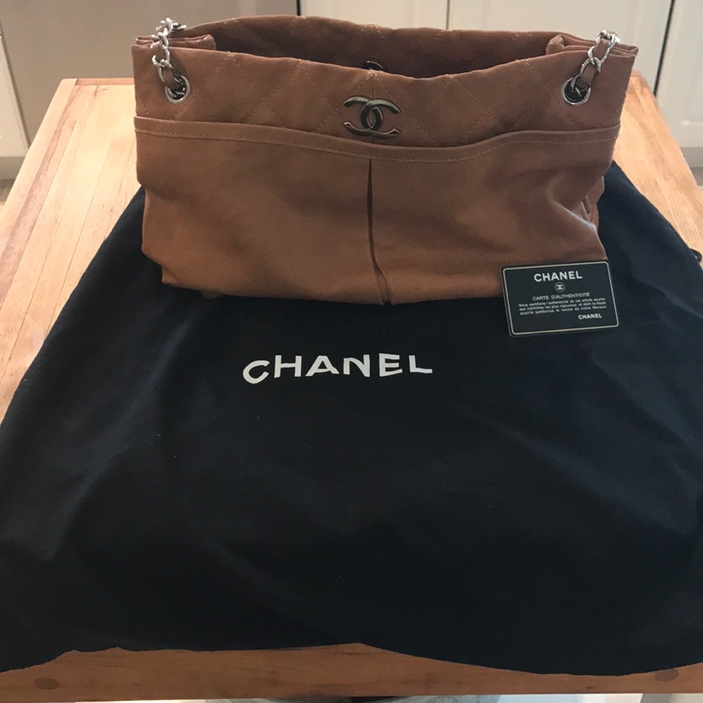 Authentic Chanel pleated tote