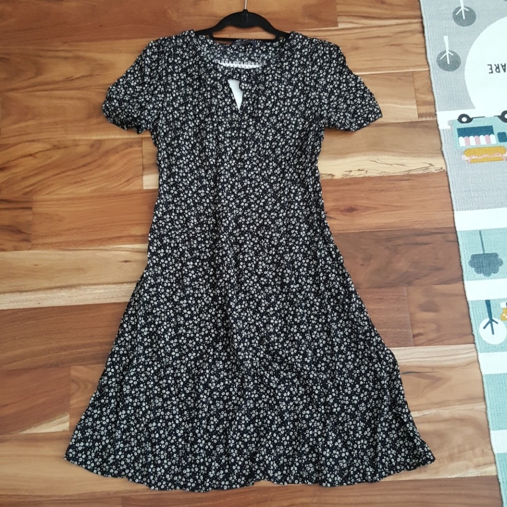 DONATED Black Floral Dress