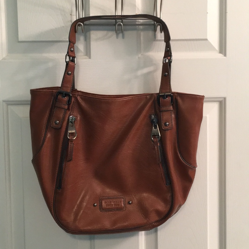 Nine West Brown Leather Shoulder Bag