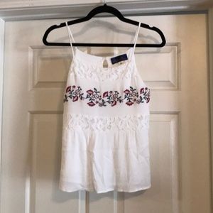 Francesca's Embroidered Lace Tank