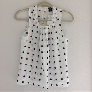 NWT!! J Crew Polka Dots Sleeveless Top size 00