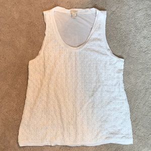 Jcrew women's eyelet tank medium cotton