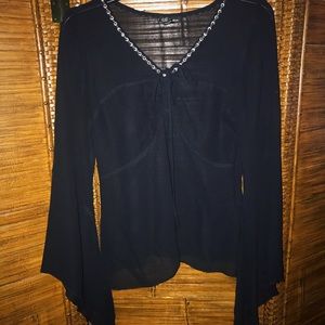 SOLD* Seductive Sheer Black Blouse, Size Medium