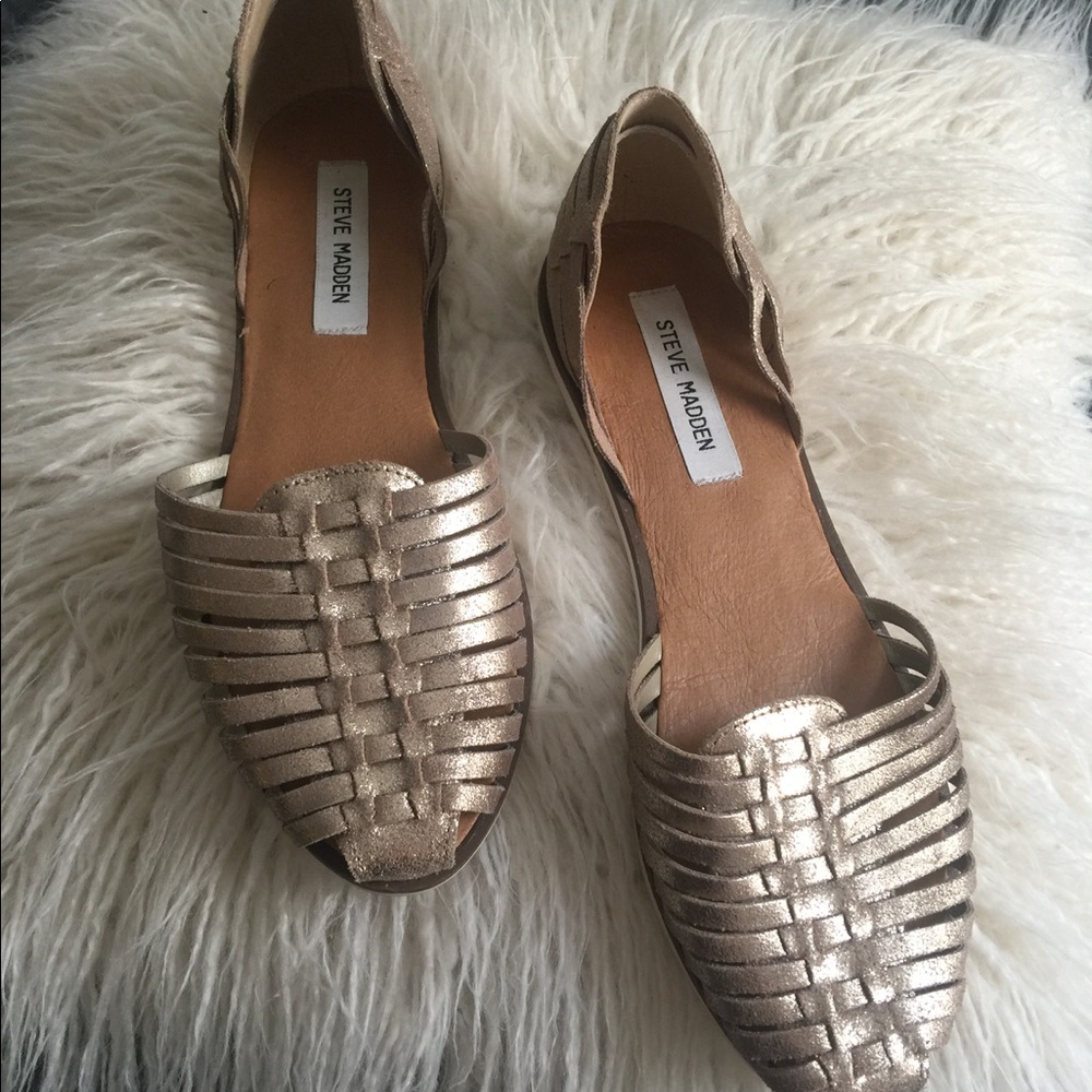 Steve Madden Hillarie woven Haruache flats sz 9.5