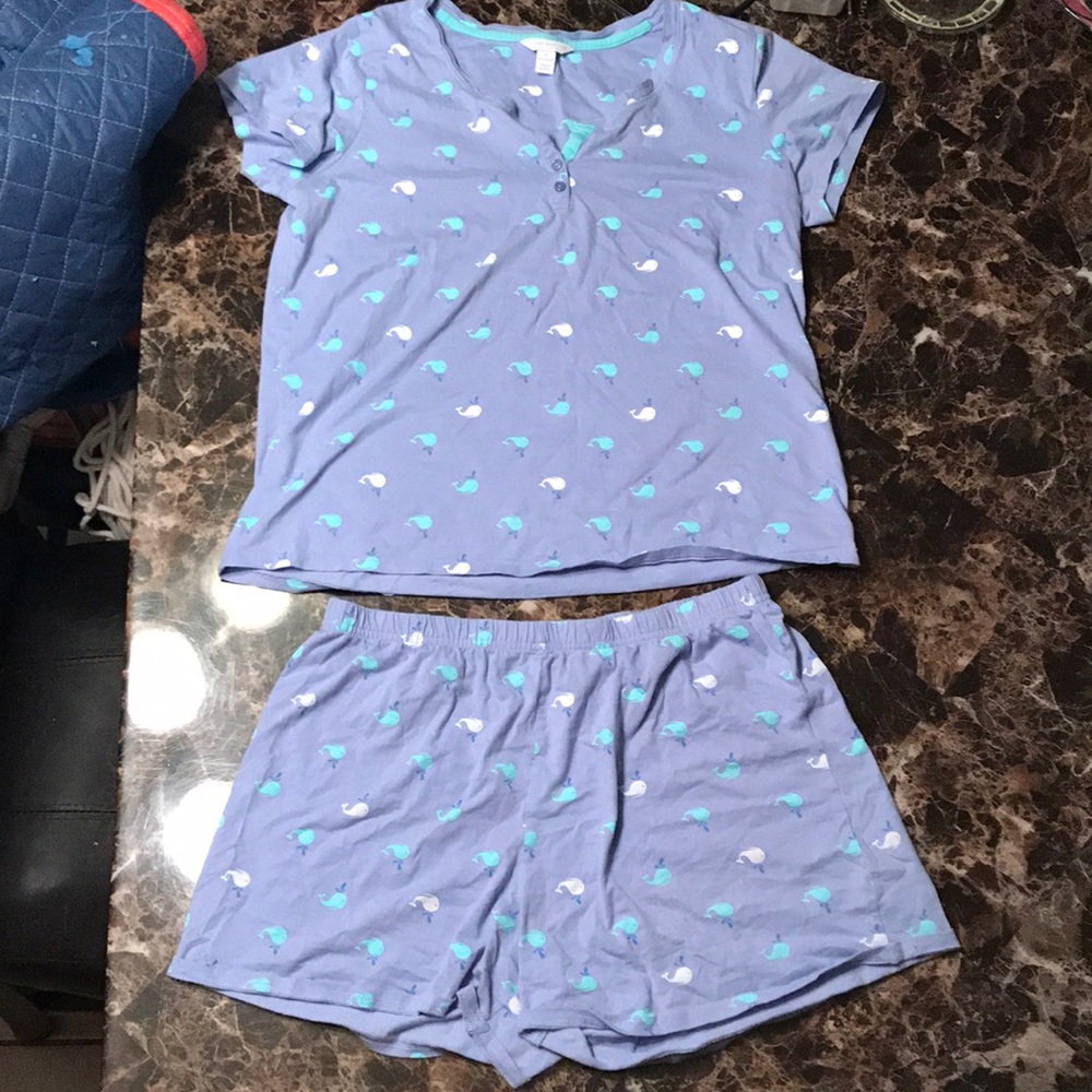 Whale two piece pajamas