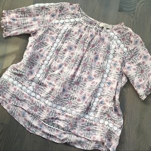 LOFT mosaic and lace top