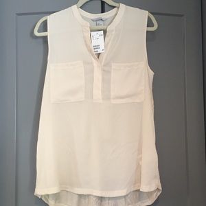 H&M- NWWT, Cream dressy tank top;Size: MED