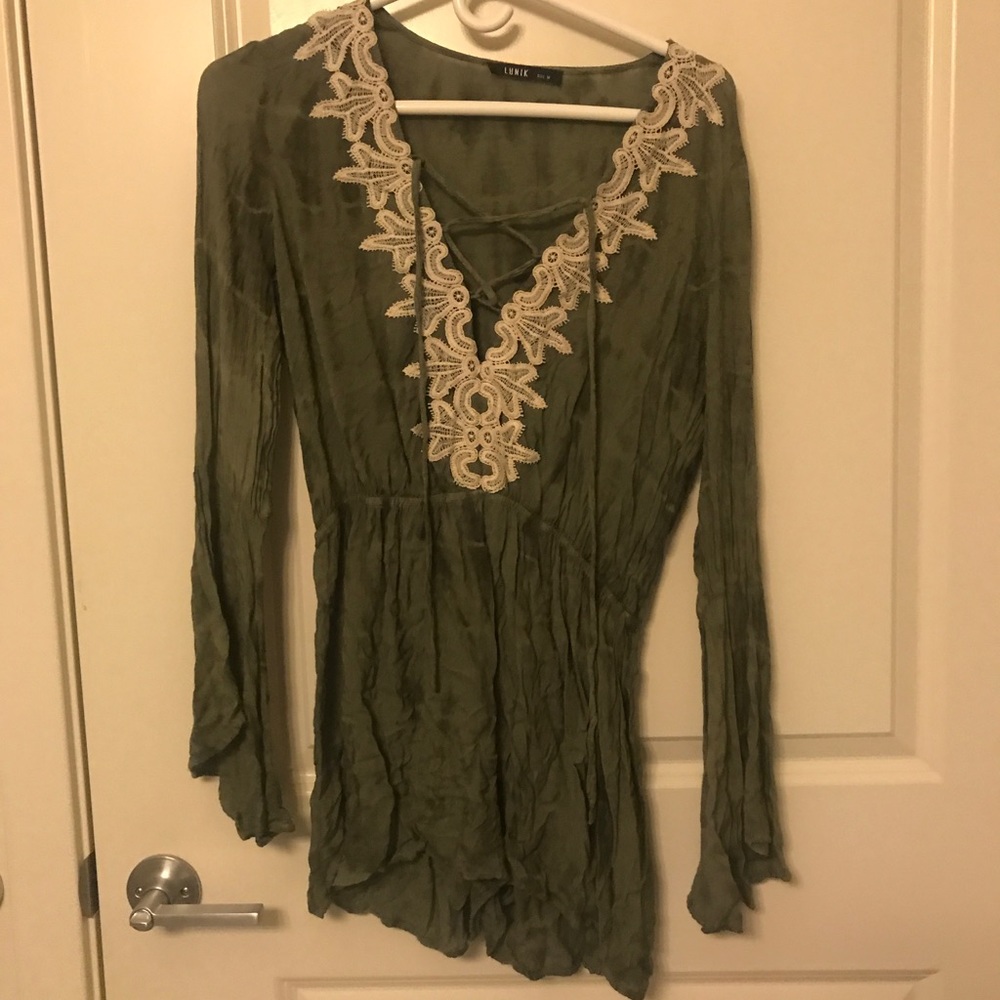 Army Green Boho Romper