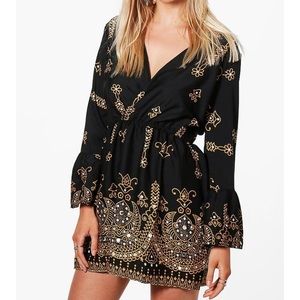 Embellished Mini Skater Dress