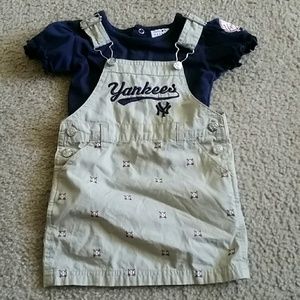New York Yankees overall skirt and tee