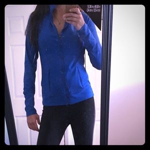 Long sleeve athletic blue zip up/ jacket