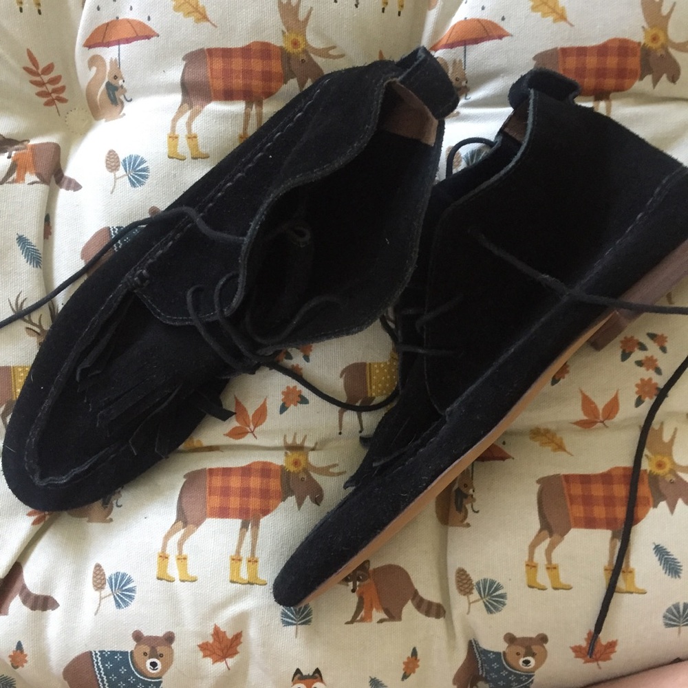 MADEWELL Black Tie Up Moccasin Bootie
