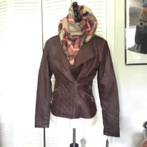 Guess brown leather jacket