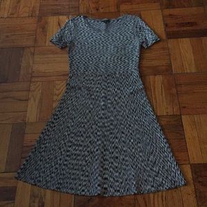 Black and white Ann Taylor a line dress