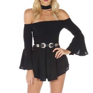 Black choker romper