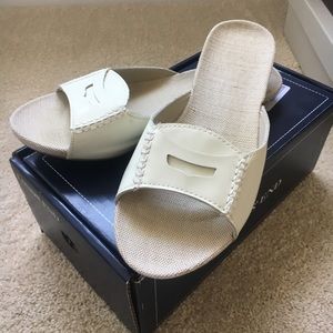 Lands End white paten leather - brand new